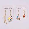 Personality Fun Brush Drawing Board Earrings Book Ruler Artist Brush Earrings for Woman Girl Jewelry Gift