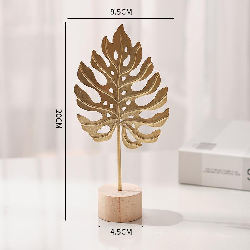 1 stuks Gouden Ginkgo Blad Veer Metalen Model Figuurtjes Handmatig Desktop Knutsels Ornamenten Foto Requisieten Standbeelden Sculpturen Huisdecoratie