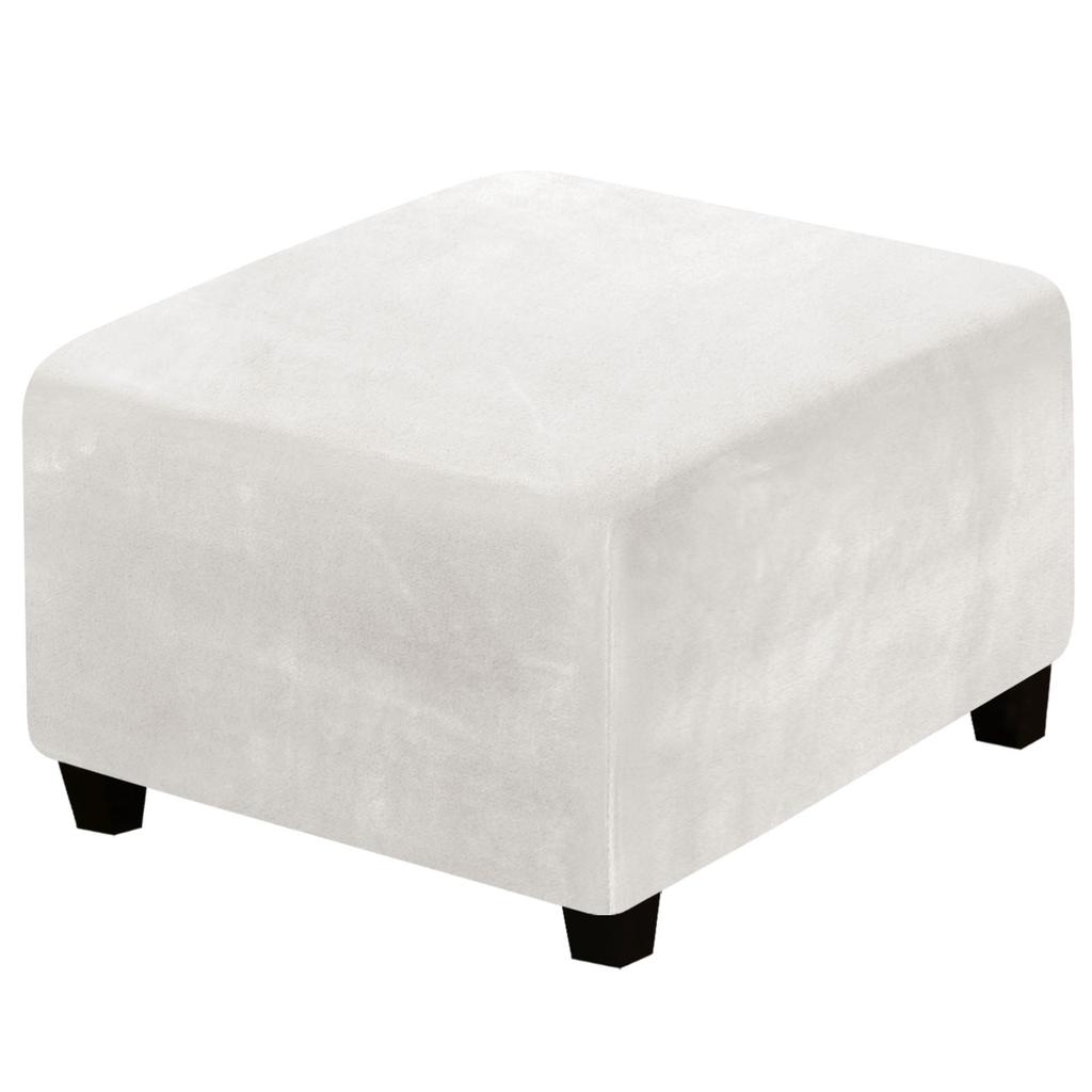 Velvet Square Ottoman Covers Folding Storage Stool Furniture Protector Stretch Footrest Foot Stool Covers Living Room Slipcover