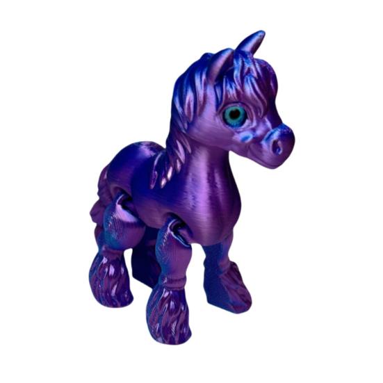 

Фигурка лошади, напечатанная на 3D-принтере, подвижные суставы, фигурка пони, шарнирная модель животного, игрушка-непоседа 10cm синий/красный