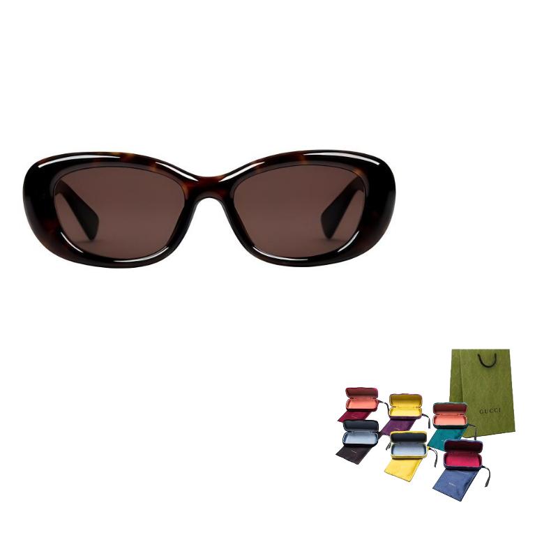GUCCI Injection Molded Oval Sunglasses Women's Tortoiseshell