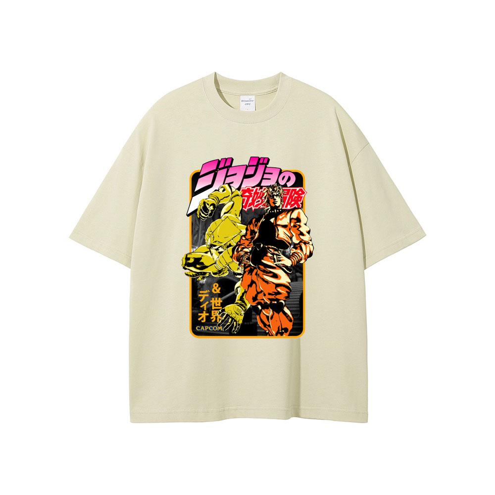 Anime JoJo Bizarre Adventure Jotaro Star Platinum Tshirt Men Women Casual Cotton Short Sleeve Tshirts Manga Vintage T Shirts