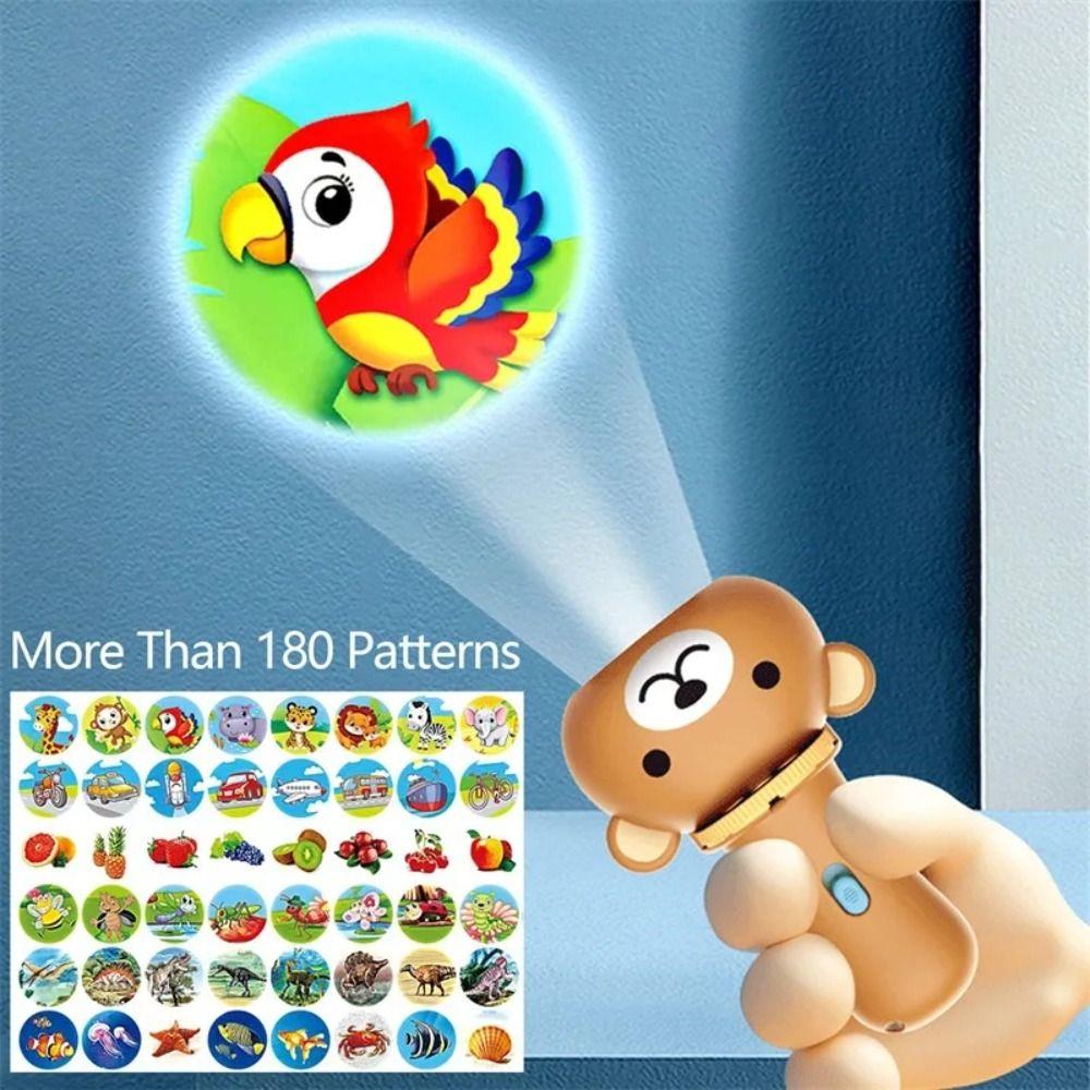 Cartoon Bear Bear Flashlight Projector Cognition Children Luminous Toys  Kindergarten