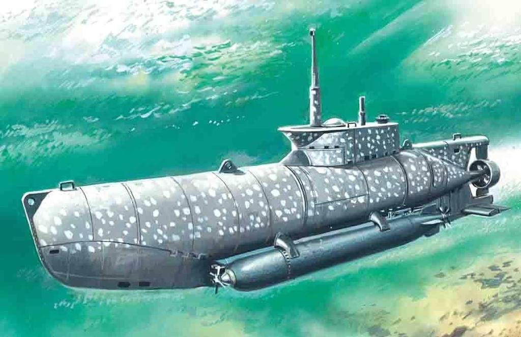 ICM 1/72 Scale German U-Boat XXVIIB Seehund Midget Submarine Early Model Plastic Model Kit S006