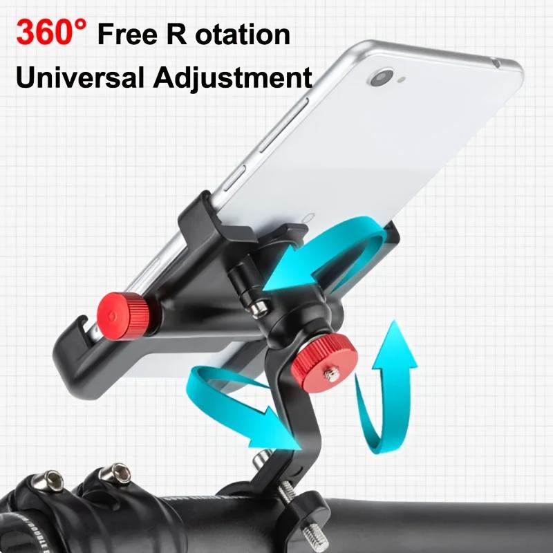 1pc Antuke 360° Rotatable Aluminum Alloy Bike Phone Holder, Adjustable Anti-Slip Cycling Mount, Uncharged, Black, Phone Holder for Bike