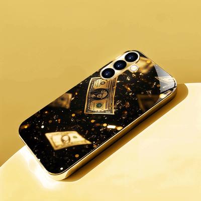 Elegante banconota Custodia per Telefono di Lusso Custodia per Telefono in Vetro Galvanizzato per Samsung Galaxy S26 S25 S24 S23 S22 S21 FE, Ultra, Plus