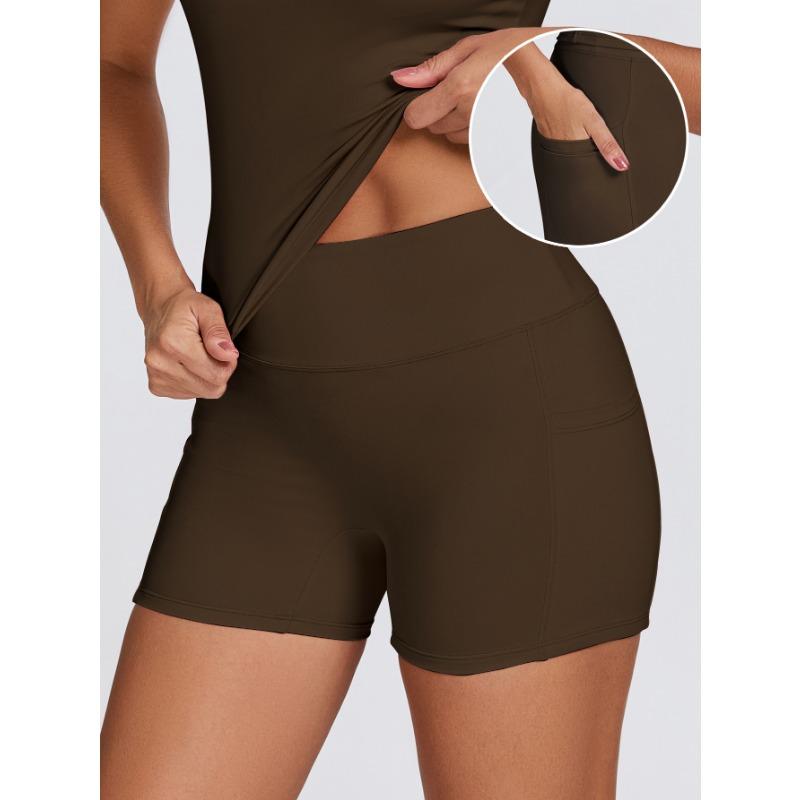 New Suit Quick-drying Yoga Suit Shorts Fitness Belt Pocket Outdoor Running Sports Women