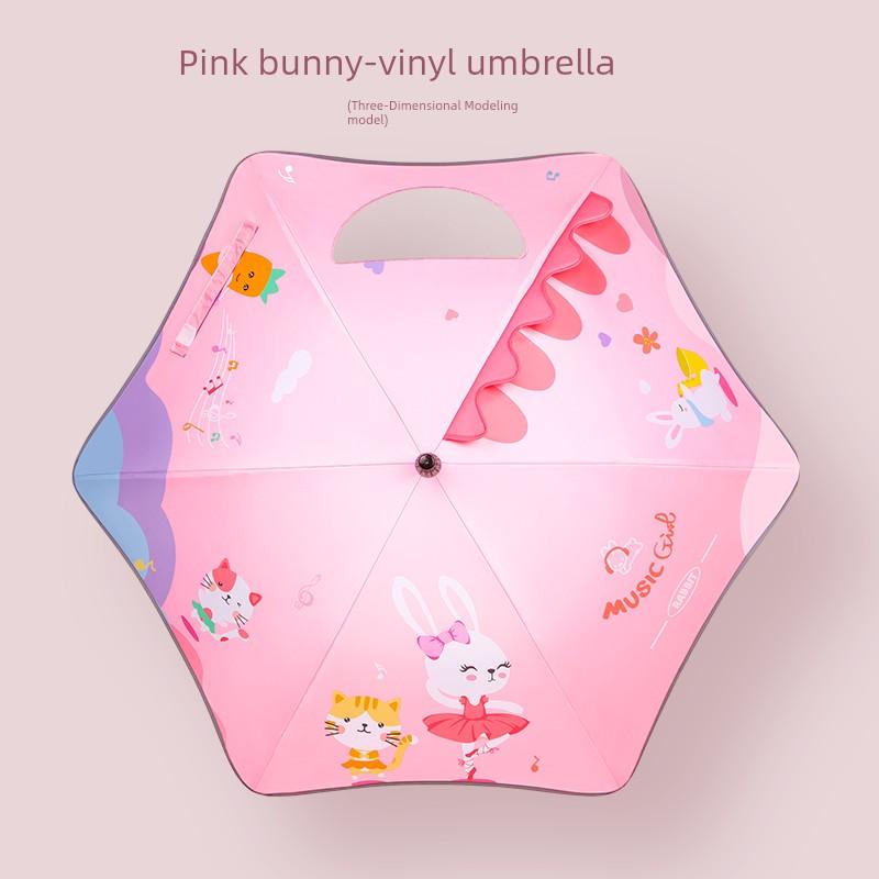 Children's Umbrella for Girls, Kindergarten Baby Sun Protection Umbrella, Boys' Primary School Students' Dual-Use Sunshade Umbrella for Both Sunny