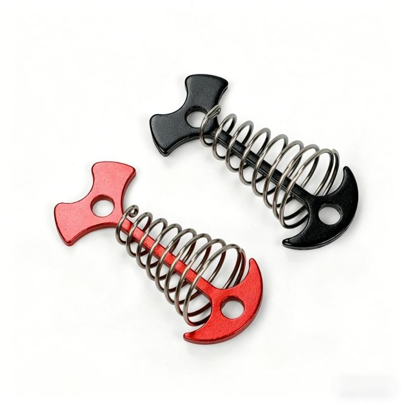 6pack Stable Aluminum Camping Stakes Deck Anchors Pegs with Carabiners for Camping Hiking Picnics and Beach Activity