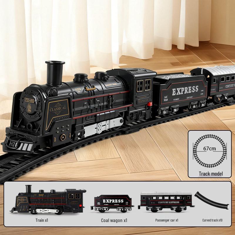 Classic Retro Electric Train Toy Set for Kids – Moving Train Model for Home Fun Game
