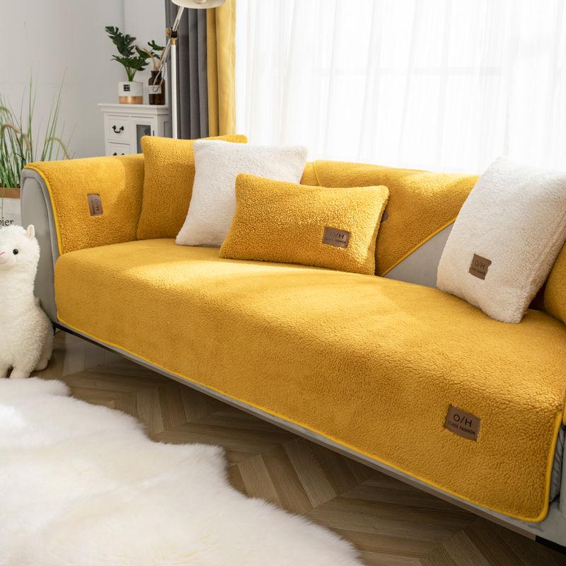1pc Sherpa Fleece Sofa Cover Slipcover for Livingroom Super Soft Warm Plush Sectional Couch Cover Thick Fuzzy Non Slip