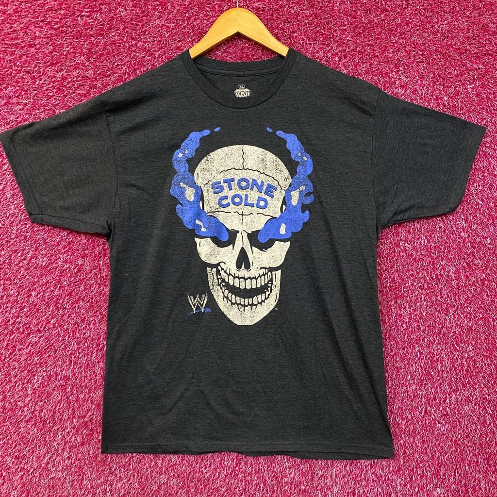 WWE Stone Cold Steve Austin Design Grafico Teschio 100% Cotone T-shirt Uomo Maglietta Top