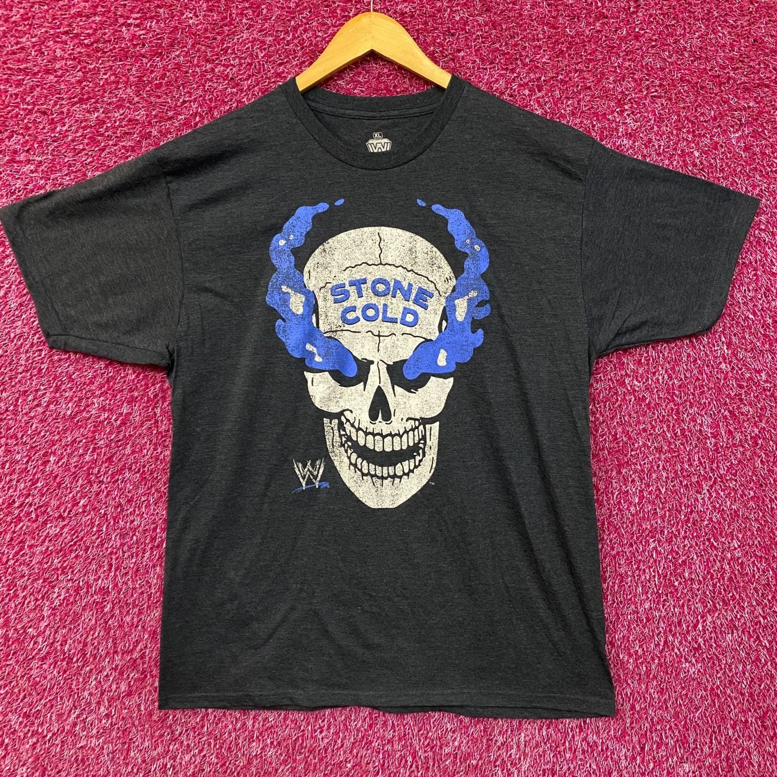 WWE Stone Cold Steve Austin Skull Graphic Design 100% Cotton T-shirt Mens Tees Top L