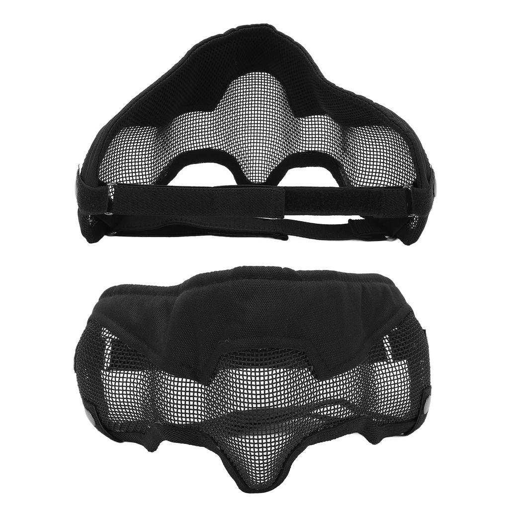 Half Face Mesh Mask Adjustable with Ear Protection Mesh Mask for Paintball CS Game