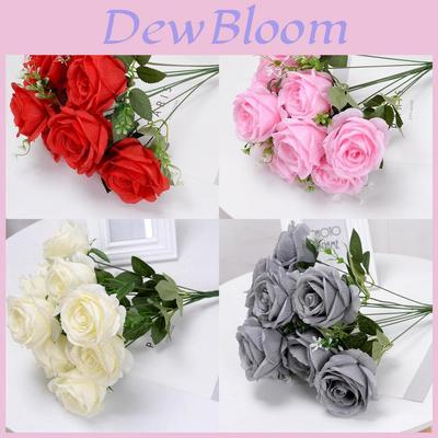 Artificial Rose Bouquet For Wedding Decor Home Hotel With Silk Flower Crafting