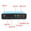 USB Sound Card 6 Channel 48kHz Sampling Rate Analog Play Recording External Sound Card for PC Laptop Computer