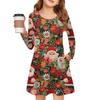 Christmas Day Girls' Long Sleeve Dress - Color Pocket Dress