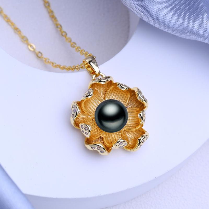 FEEYOO Natural Freshwater Pearl Necklaces For Women Girls Fashion Gold Color Flower Pendant Birthday Gift