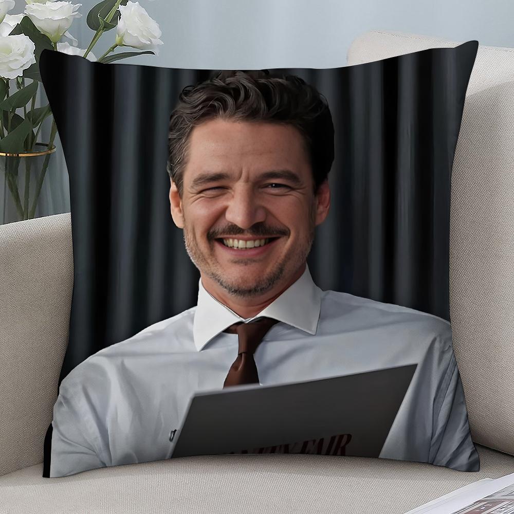 New P-Pedro Pascal Pillow Case 3D Print Polyester Fiber 40*40 cm Home Sofa Throw Pillow Cover Decoration Festival Gift