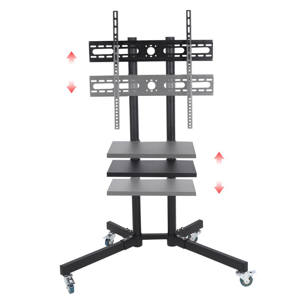 Mobile TV Cart Adjustable Stand Mount for 32-65 Inch LCDLED Flat Panel Screen with Wheels #1