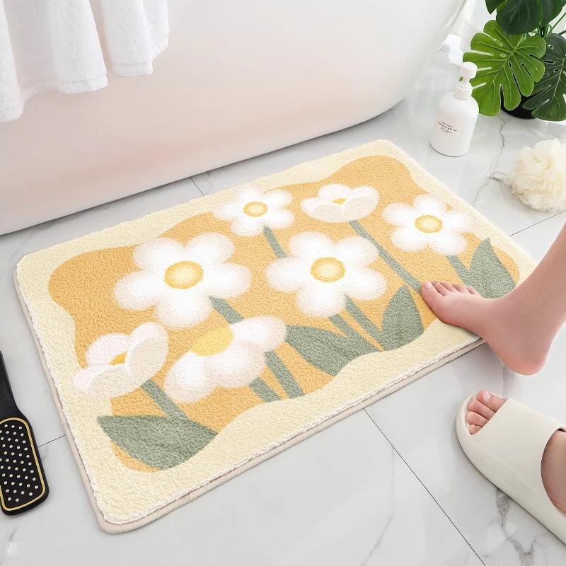 Bathroom Floor Mat Absorbent Toilet Door Foot Mat Household Thickened Non-slip Toilet Toilet Imitation Cashmere Carpet