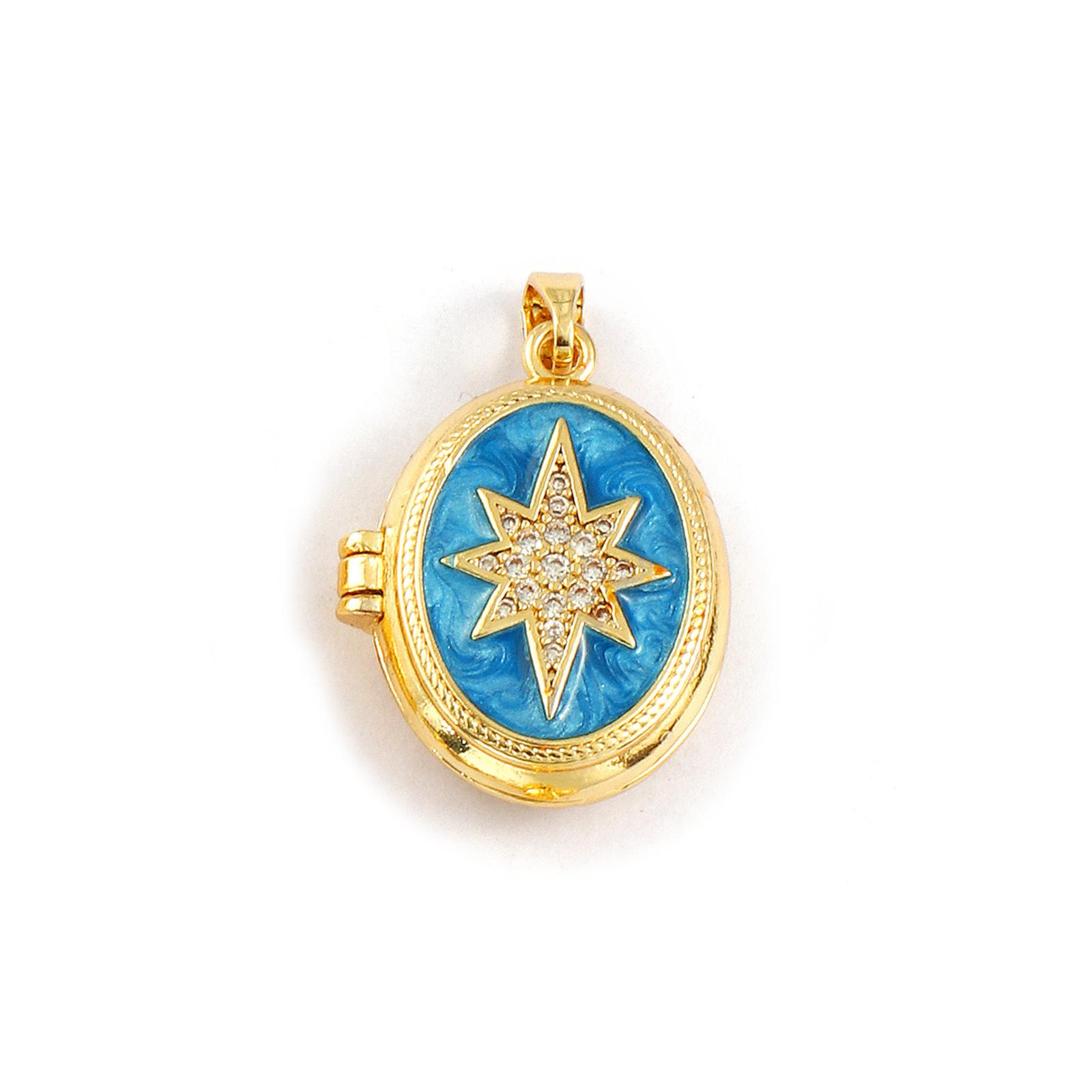 

2 PCs Brass Picture Photo Locket Frame Pendants 18K Gold Plated Enamel Can Open Oval Rectangle Charms For DIY Necklace Making
