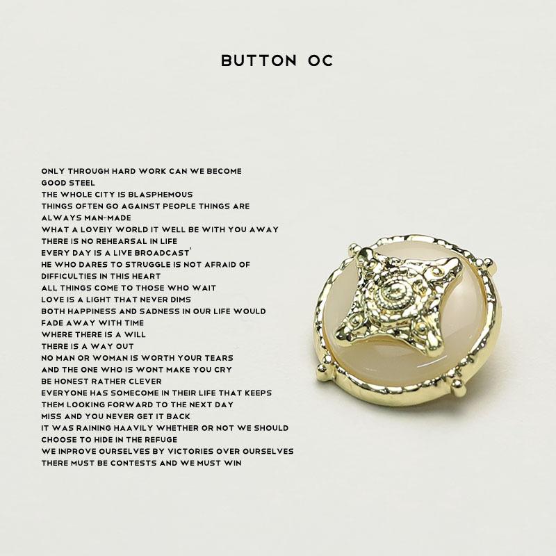 5Pcs Four-Leaf Rudder-Shaped Metal Button, Small Fragrant Coat Decorative Button, Trendy Coat Trench Coat Coat Button