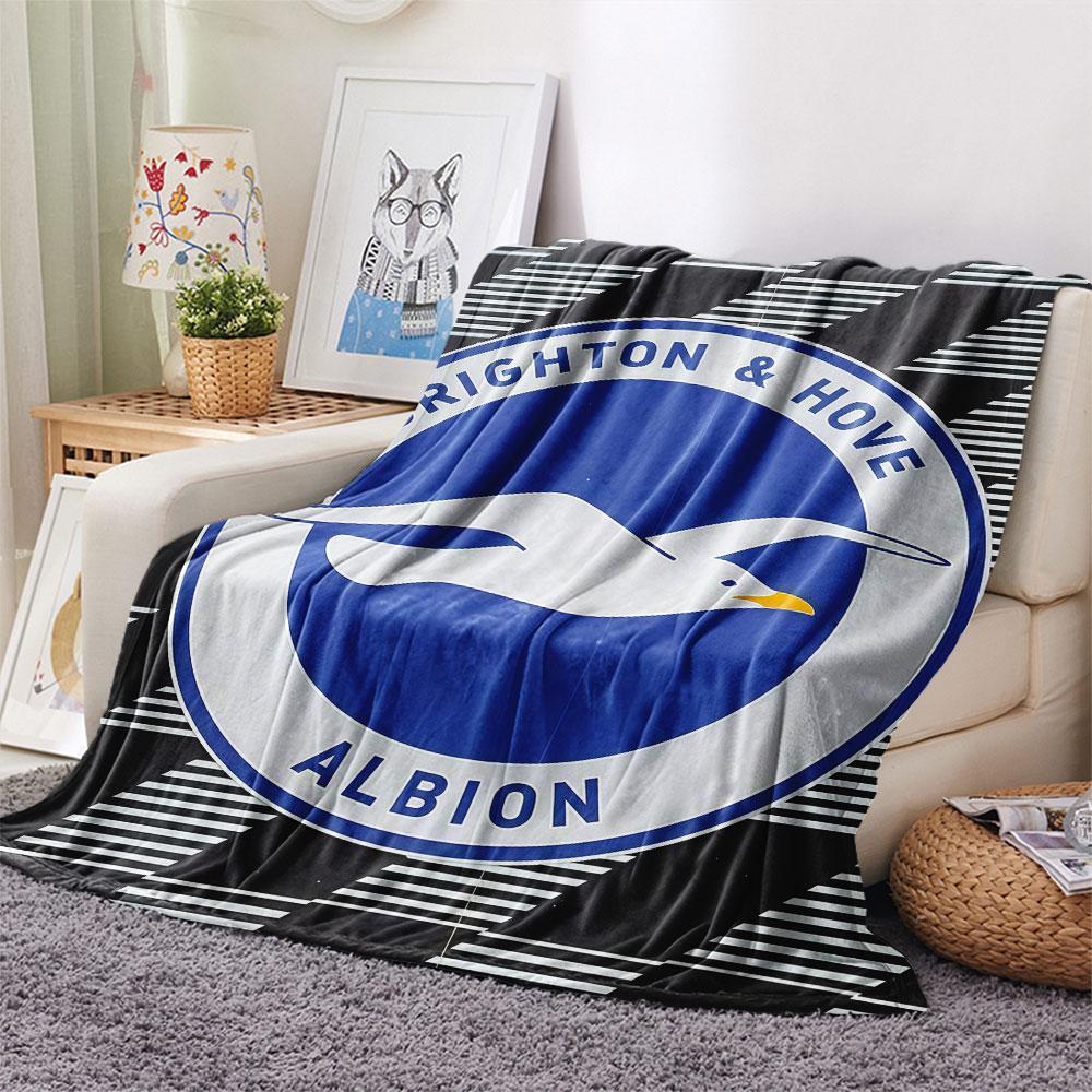 1pz Coperta in Flanella con Fantasia Brighton & Hove Albion Adatta a Tutte le Stagioni per Arredamento Casa Calore e Comfort Regali Regalo Festivo