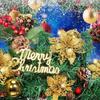 5Pcs Gold Christmas Sparkling Flowers Heads For Xmas Tree Hanging Ornament Home Room Decor Party DIY Wreath New Year 2025 Gifts