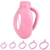 Pink Male Penis Chastity Cage Set Small Chastity Cage With 5 Cock Rings Penis Bondage Slave Man Sex Toy