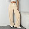 Herbst und Winter Sport Plus Größe Weite Beinhose Damen Hohe Taille Kordelzug Lockere Freizeithose Damen mit Taschen Fashion Solid Loose Pants 24962