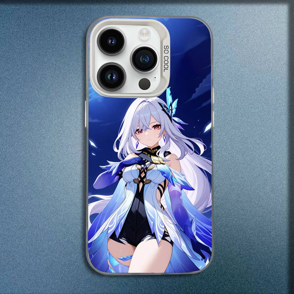 Skirk G-Genshin Impact Phone Case For iPhone 16,15,14,13,12,11,Mini,Pro,E,MAX White Candy Matte Shockproof Cover iPhone11PRO