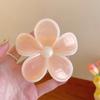Jelly Color Acrylic Plumeria Hair Clip for Woman Fashion Back of The Head Shark Clip Cute Girl Ponytail Hair Clamp Hair Accessor