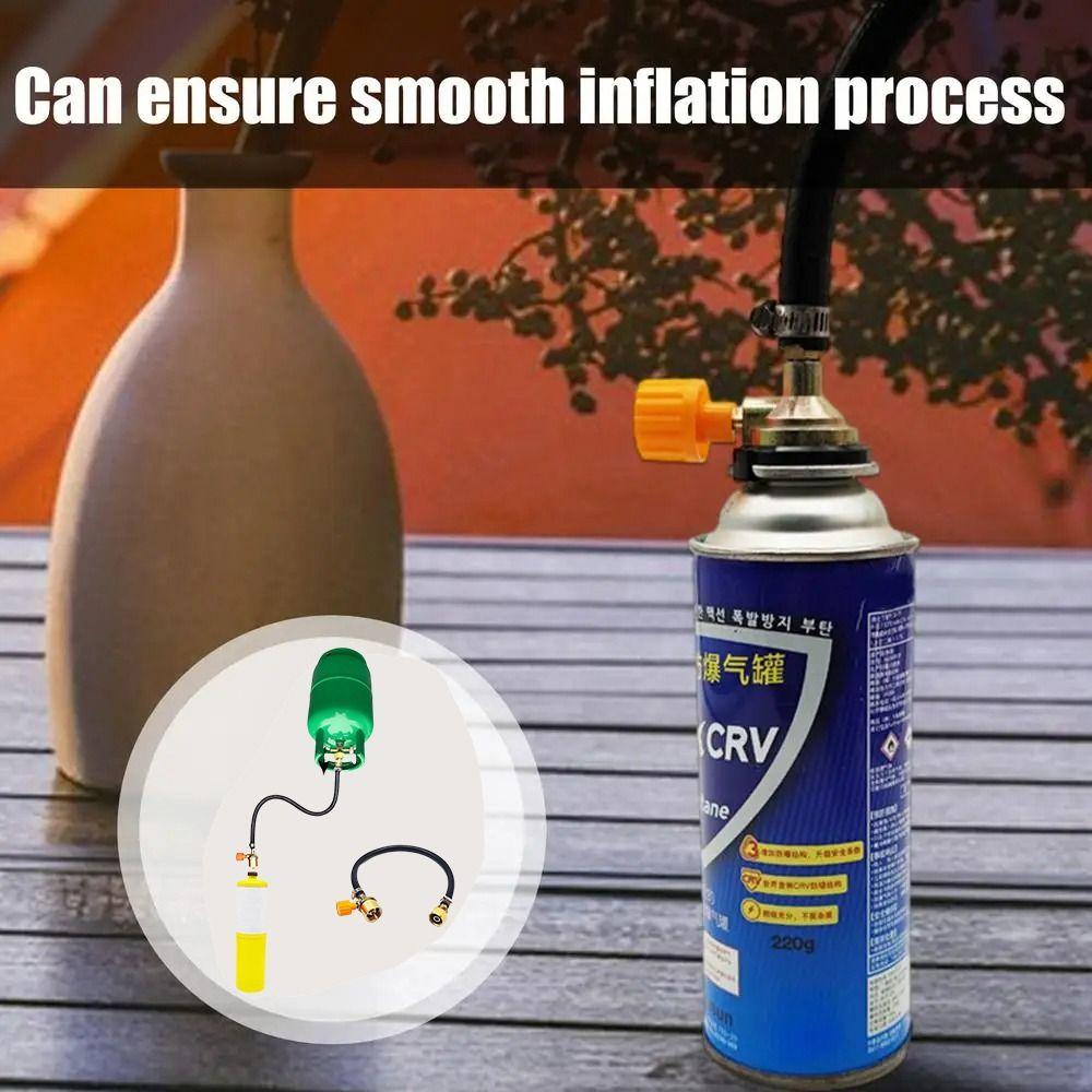 Portable Gas Refill Adapter Multifunctional Valve Braided Hose Connection Hose  Stove Head