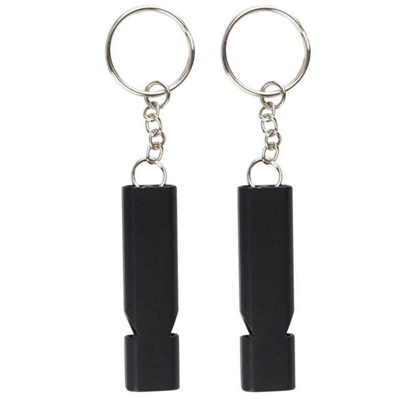 

Aluminum Alloy Emergency Keyring Whistle Safety Survival Whistle for Hikings Camping Training Outdoor Sports Training чорний