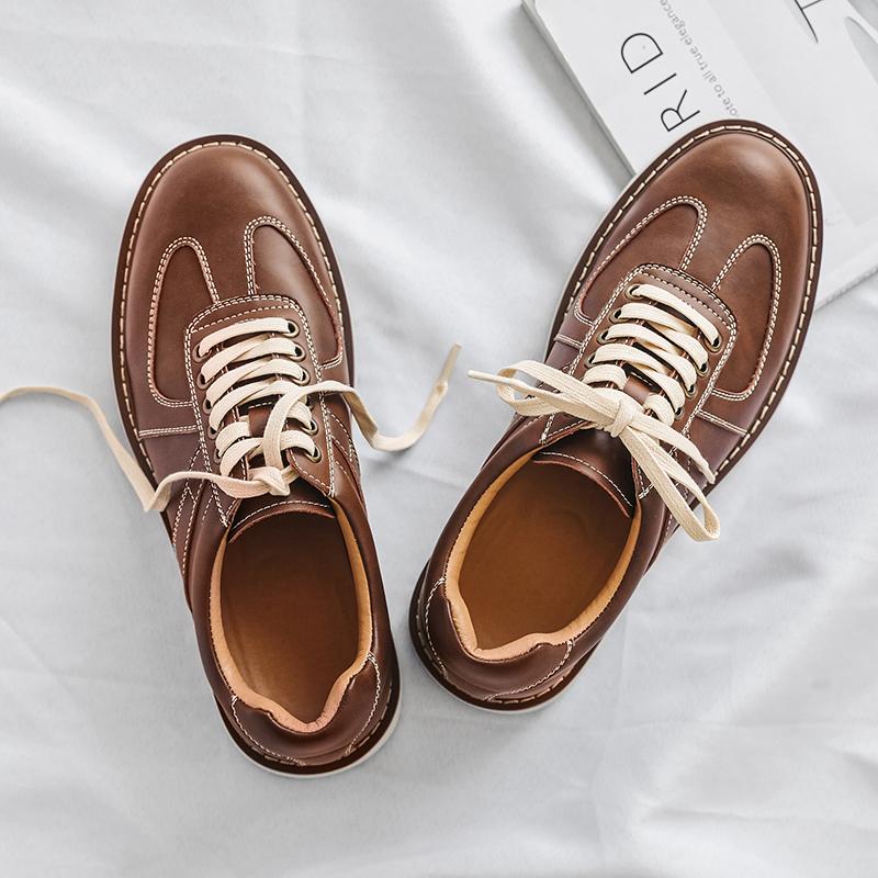 New Leather Men Shoes Fashion Oxford Shoes Men High Quality Sneakers Casual Thick Soled British Style Shoe Comfort Outdoor Shoes