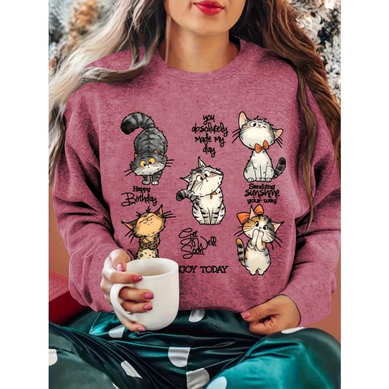 [Funny Animals] Women s winter clothing with cartoon cats in different styles S