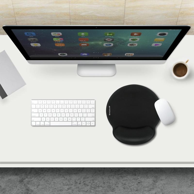 Comfortable Memory Foam, Ergonomic Business Wrist Rest Mouse Pad, Desk Mouse Wrist Support, Notebook Hand Rest Medium Size Thick Palm Pad Black 3624