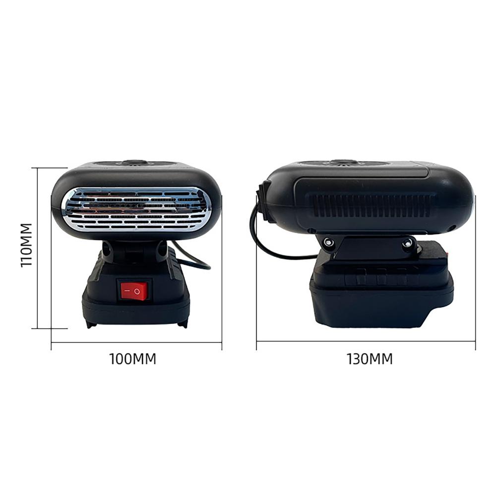 Portable Car Heaters Defroster 21V Li Ion Battery Operated Winter Air Warmer and Cooler Blower with Dual USB Charging Ports