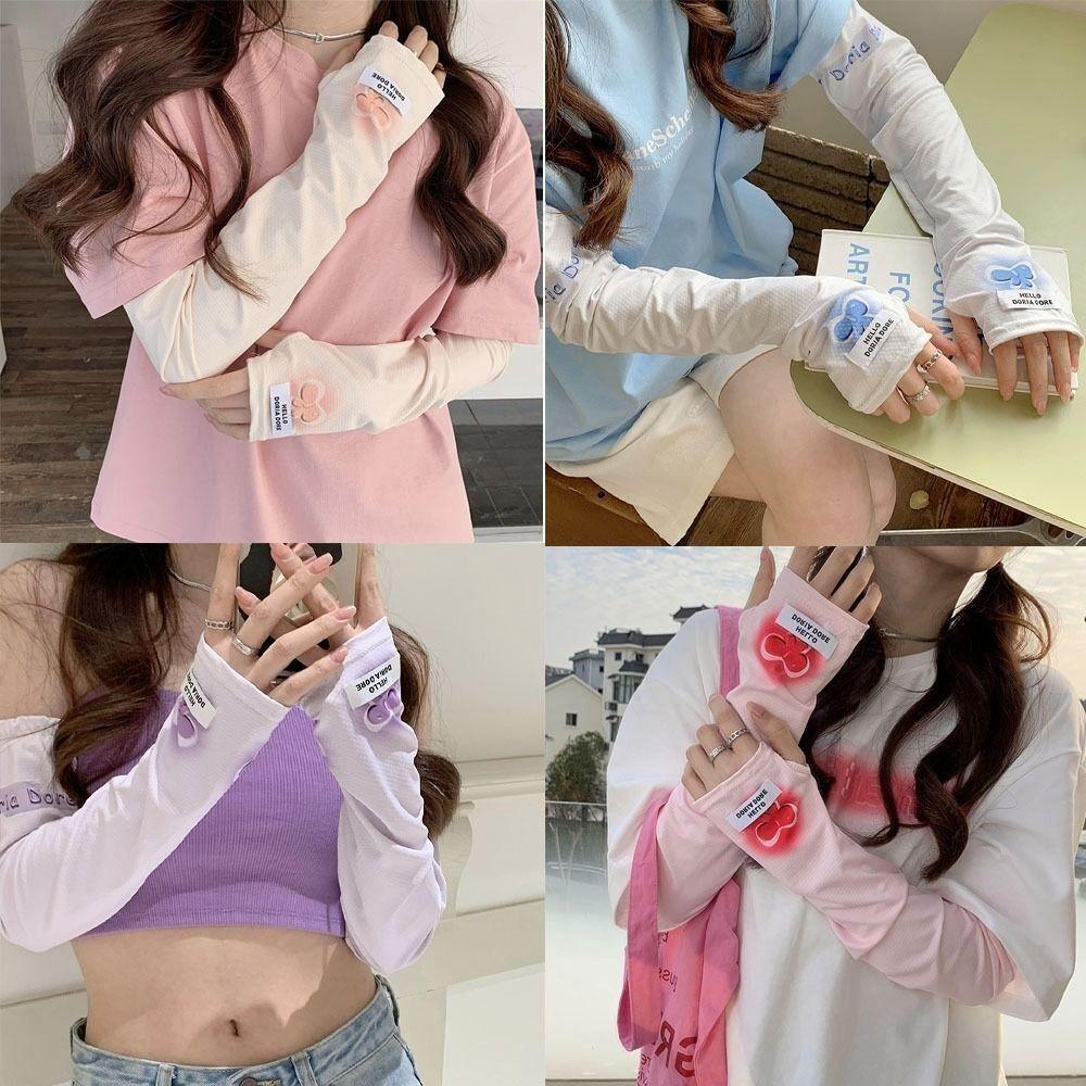 

Sun Protection Ice Silk Arm Sleeves Anti-Uv Cooling Sleeves Fashion Ice Sleeve Armguards Outdoor червоний