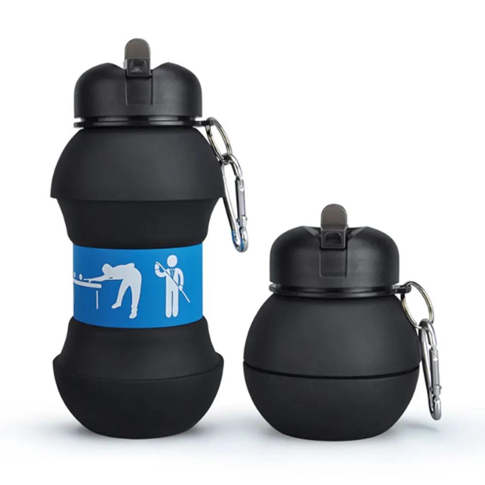 

Складные бутылки для воды Стаканы для спорта на открытом воздухе Сферические герметичные портативные детские Стаканы для воды в форме шара чёрный