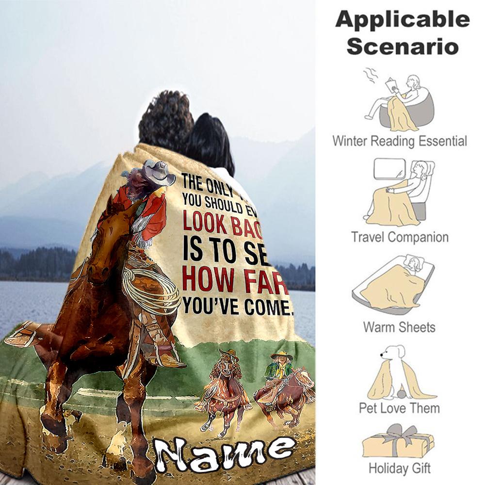 Horse Competition Personalized Name Blanket Cozy Customizable Blanket Durable Comfort Perfect for Nap Bedding Seaside Picnics Four Seasons Universal