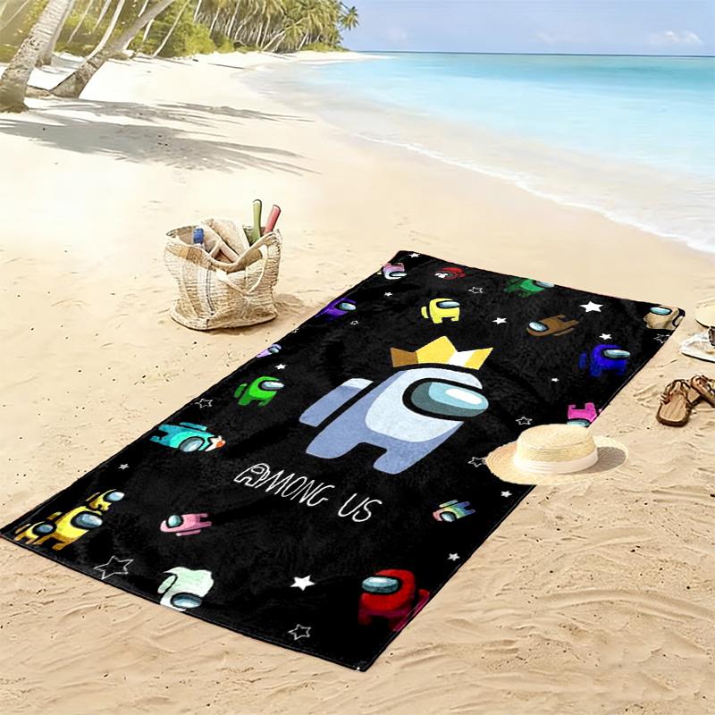 Among Us Print Strandtuch, Großes Weiches Schnelltrocknendes Handtuch für Strand Camping Schwimmen