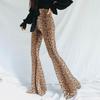 2026 Spring/Summer Women's High-Waisted Leopard Print Flare Trousers: Trendy European & American Fashion Sports Casual Slim Fit Pants