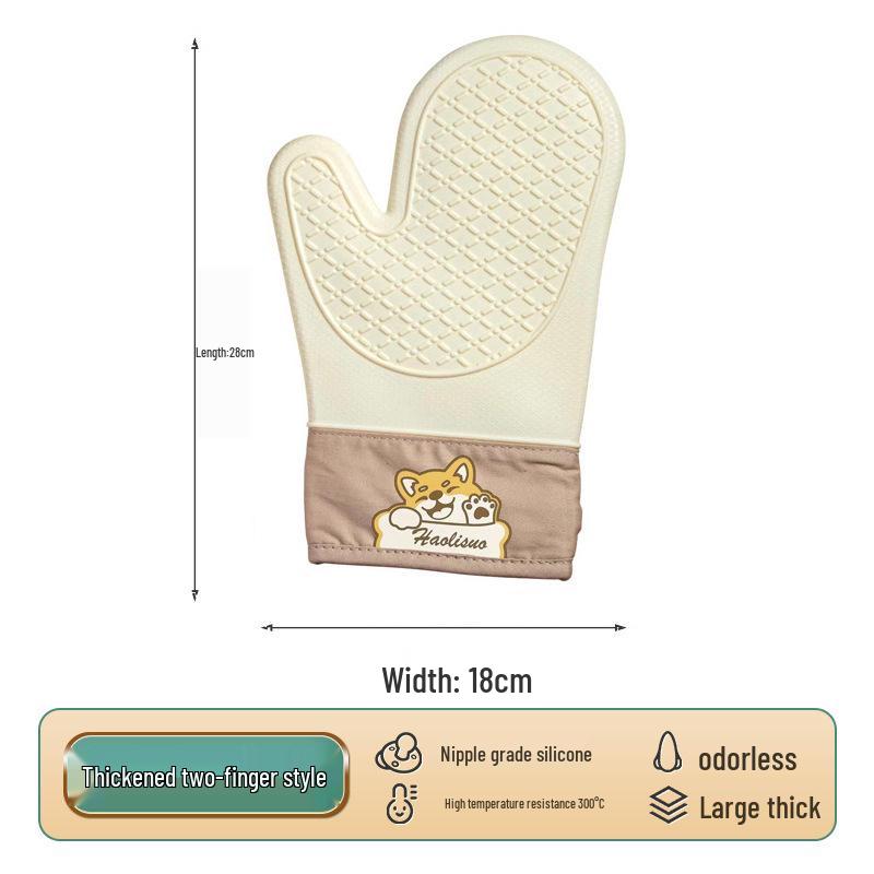 Thickened Silicone Non-Slip Oven Gloves: Heat Resistant, Anti-Scald Kitchen & Microwave Hand Clips