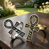 Ankh Kreuz Verstellbarer Ring Hieroglyphisch Altägyptisch Schutz Amulett Edelstahl Offene Ringe Religiöser Schmuck