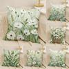 Sanfte Wiesenblumen Kissenbezug Natürliches Leinen Bio-Stoff Beidseitiger Druck Sofa Heimdeko Geschenk Kissenhülle