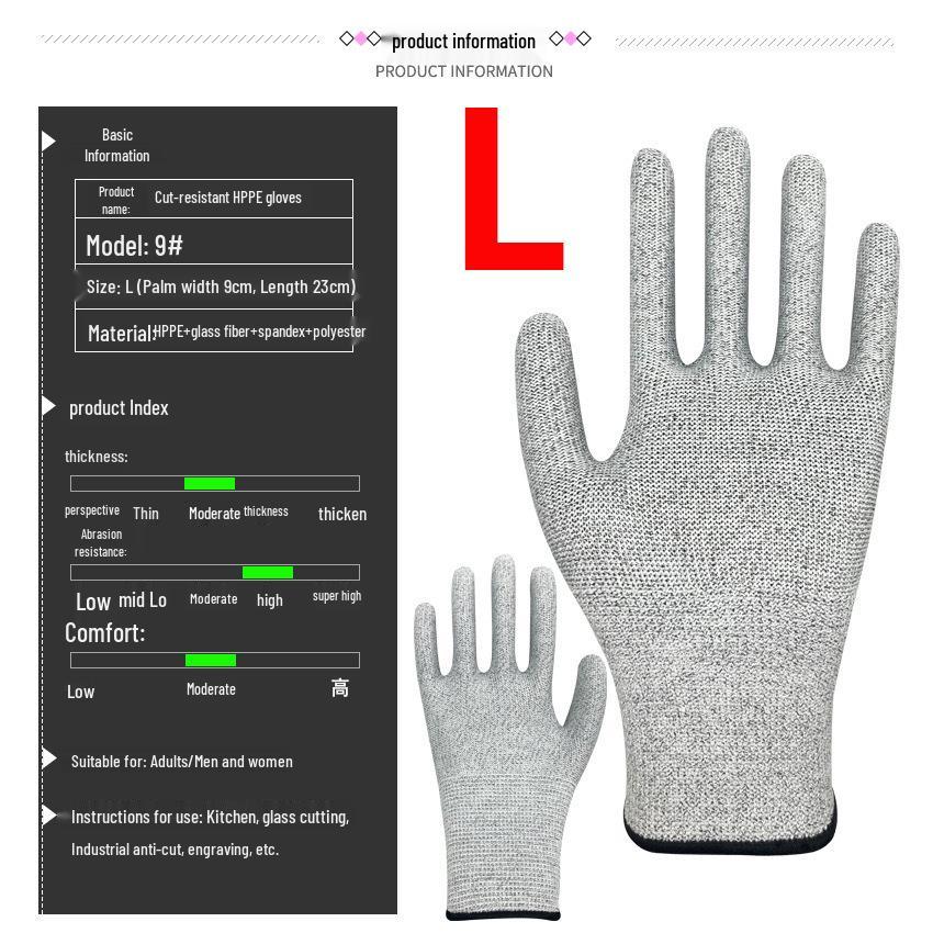 Cut-Resistant Level 5 Industrial Protection Gloves - Scratch and Wear-Resistant Safety Gear
