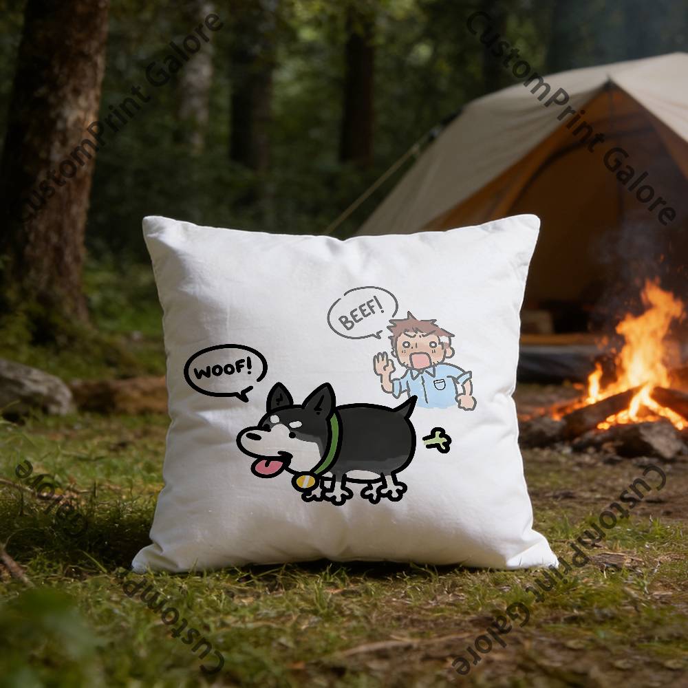 

Dog Beef DDispatchD Polyester Printed Pillow Cover Square 30 35 40 45 50 55 cm Soft for Sofa Bed Car Home Decor 30x30 cm