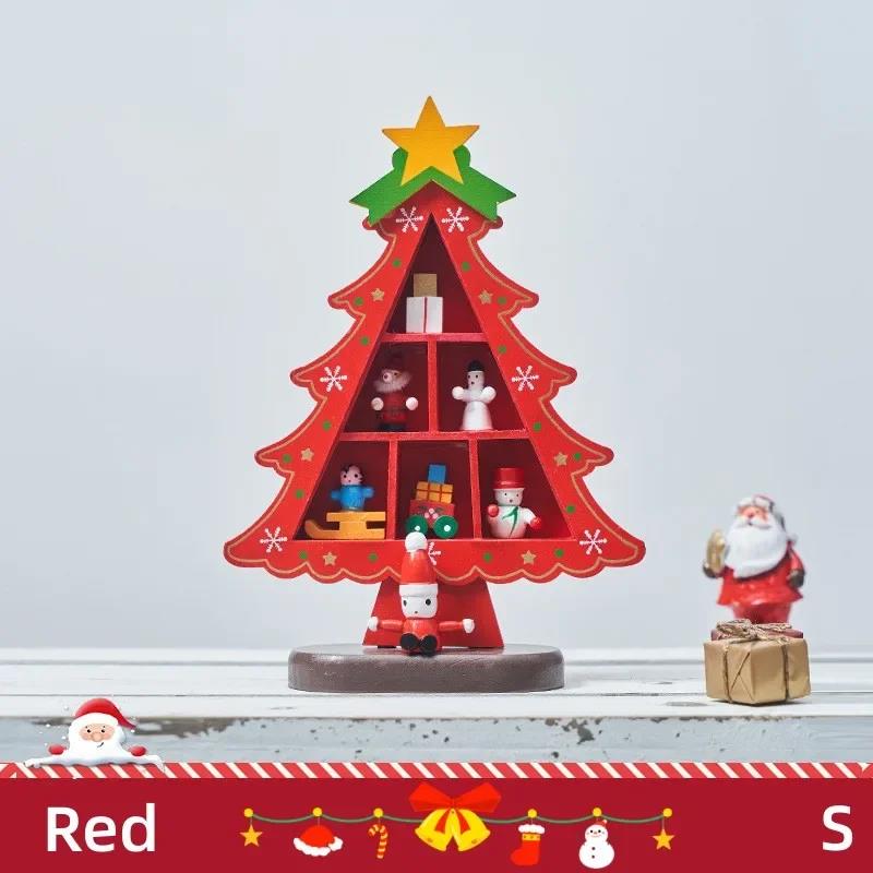 Creative DIY Wooden Christmas Tree Window Shop Mall Desktop Display Props Ornament Christmas Home Craft Holiday Gifts Decoration